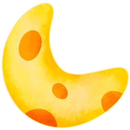 Space Explorers Theme Crescent Moon Transparent Sticker